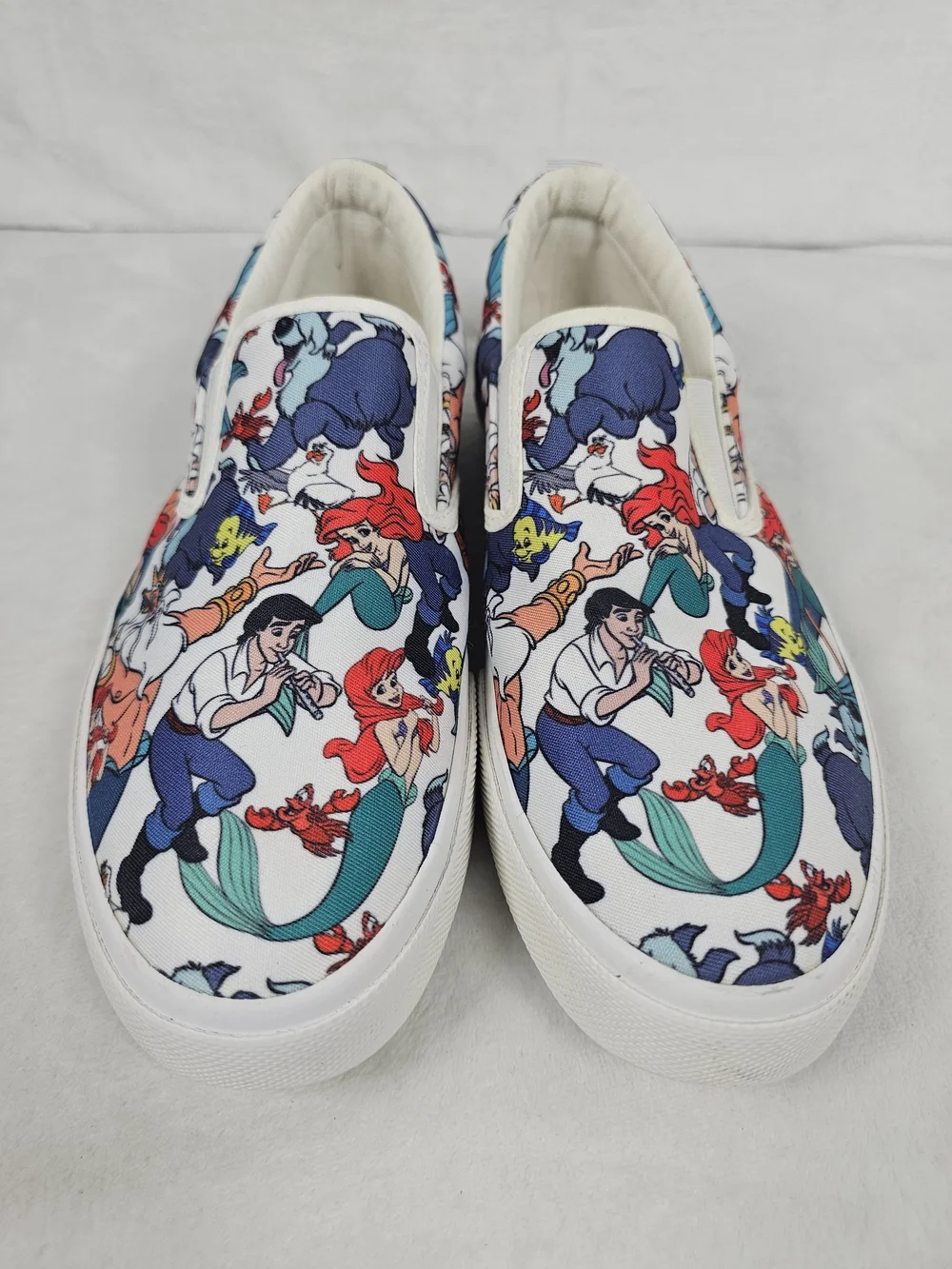 Disney Ground Up The Little Mermaid Slip On Sneakers Women's Size 9 Ariel Canvas